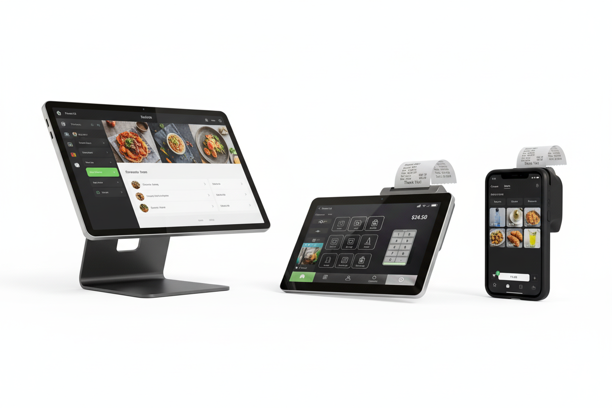 SaniDesk Kassensystem auf Desktop, Tablet und Smartphone